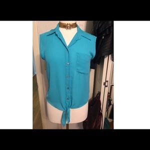 Turquoise Tie Top